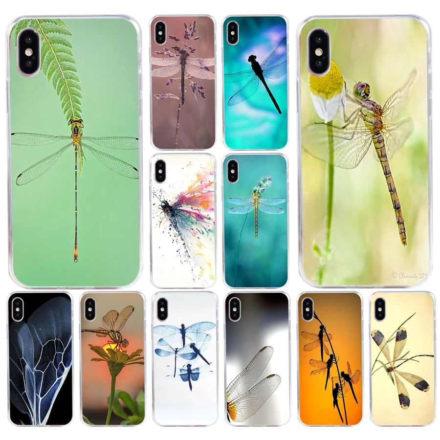Чехол для iphone 5 163 se X XR XS Max силикон ТПУ с красивыми и милыми стрекозами 5s H |