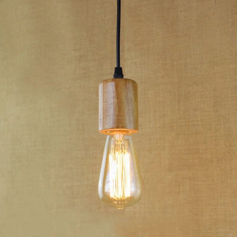 Простой подвесной светильник с одной головкой деревянный современный Кухонный