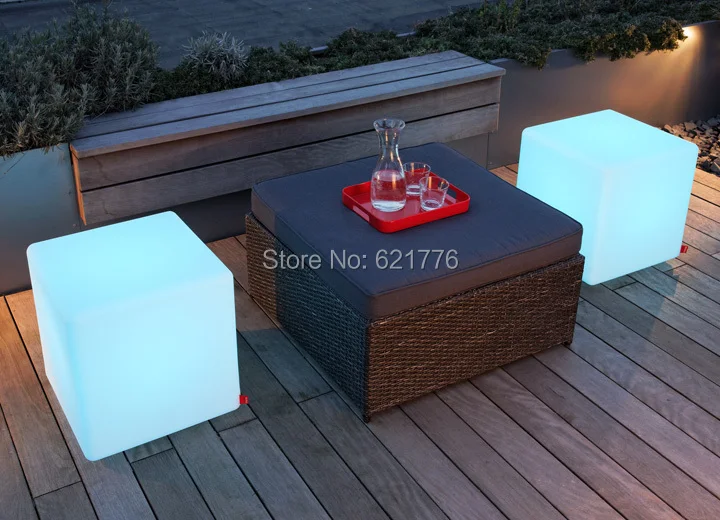 Waterproof 30CM LED Stool square cube luminous Led Furniture Chair light for home/bar/cafe house/nightclub/party decorative | Лампы и