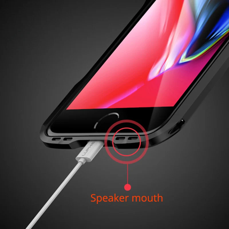 Luphie металлический бампер чехол для Apple iphone 8 8x роскошные чехлы телефонов прочная 3D