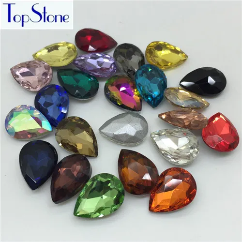 TopStone все цвета стекло кристалл заостренный назад слезы Стразы 7x10,10x14,13x18,18x25,20x30 мм платье камень - Цвет: mix colors