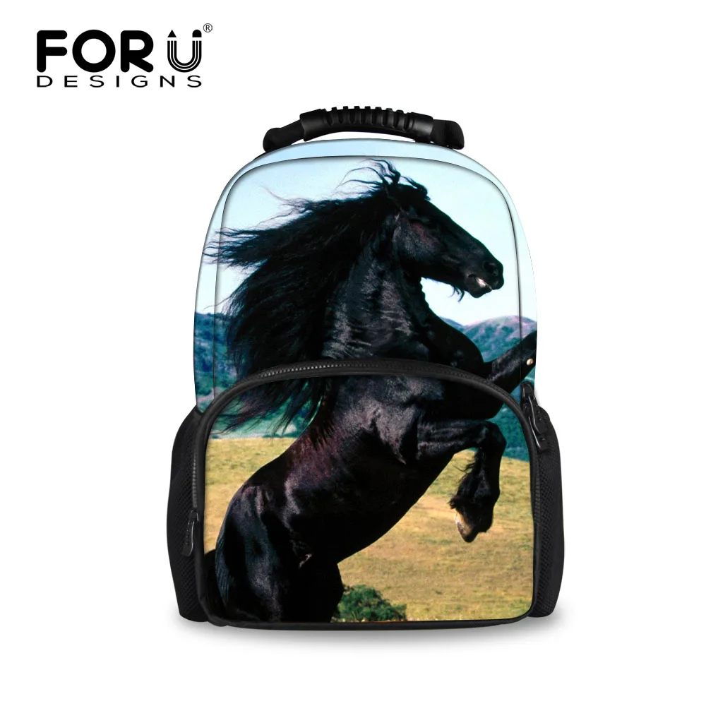 

FORUDESIGNS Fashion Men Travel Backpack Crazy 3D Horse Animal Big Capacity Shoulder Backpacks For Boys Girls School Bag Rucksack