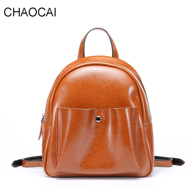 Модный женский рюкзак из натуральной кожи сумка на плечо воловьей для