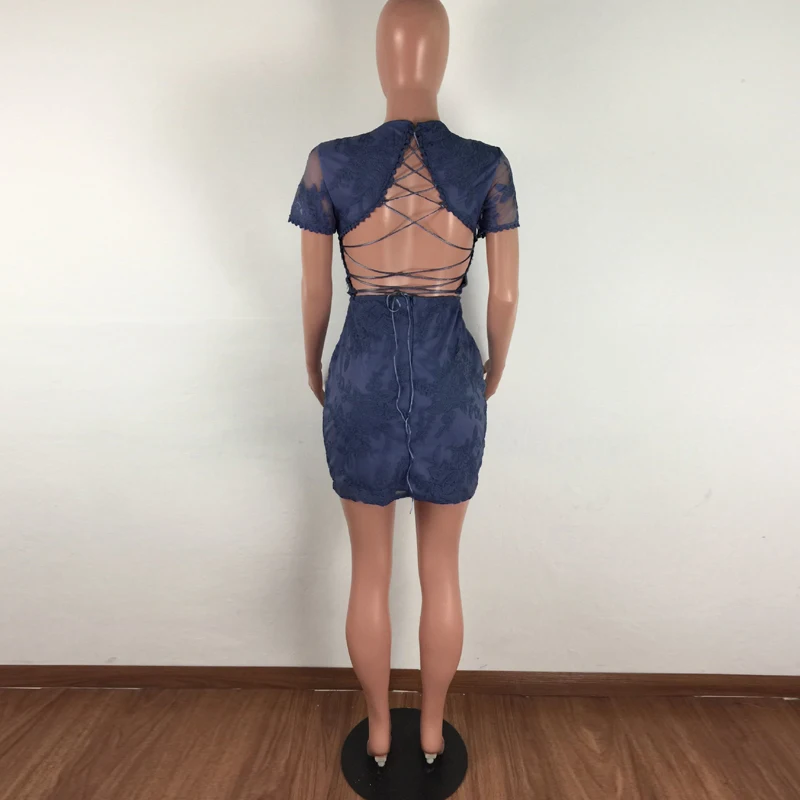 

Summer new hot women's dress two-piece lace embroidered strapless backless dress suit sexy nightclub dress