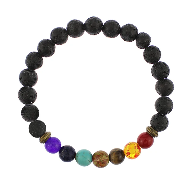 Новое поступление красочные лавы матовые фиолетовые каменные бусины 7 Чакра