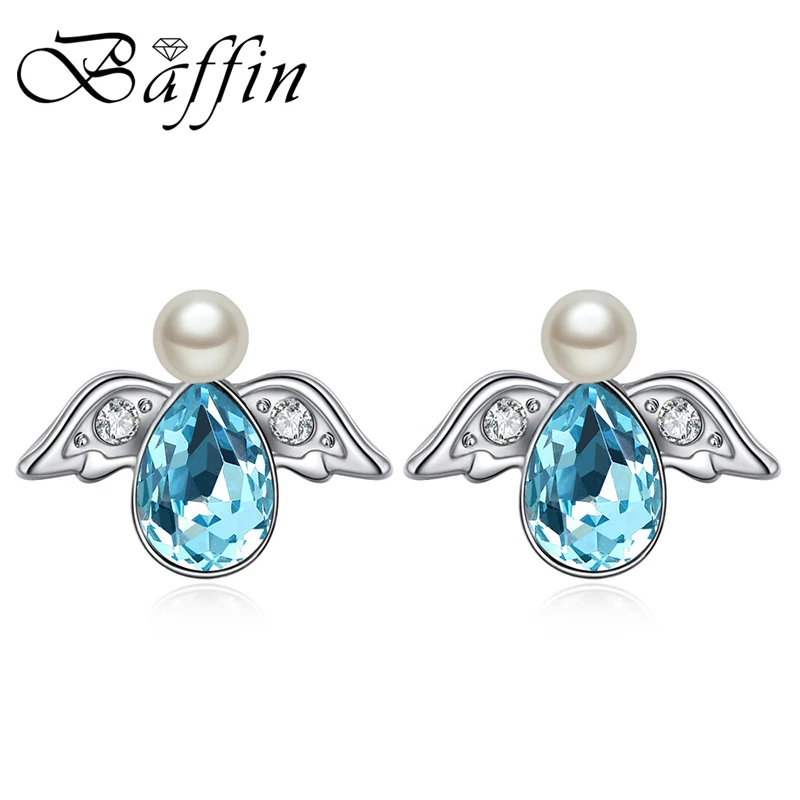BAFFIN мини шпилька ангел серьги кристаллы от Swarovski серебряный цвет пирсинг для