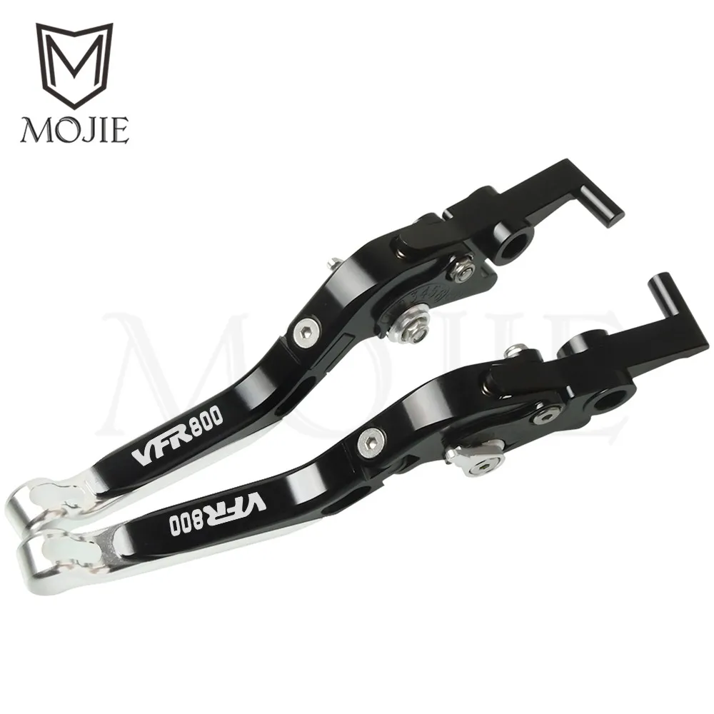 Для Honda VFR800 VTEC VFR 800 2002-2008 2003 2004 2005 2006 2007 Мотоцикл с ЧПУ Регулируемый складной выдвижной тормозной рычаг сцепления - Цвет: Black Silver