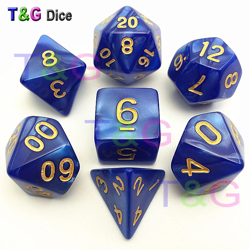 D& D эффект мраморной поверхности золотой цифровой D4 D6 D8 D10 D10% D12 D20 6 комплектов разных цветов с мешками для игральных костей