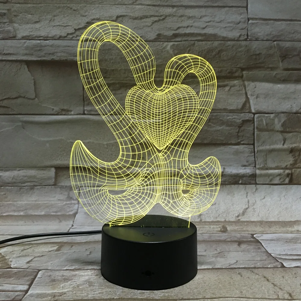 USB ночник 3D визуальная лампа Светодиодная прикроватная инновационная для