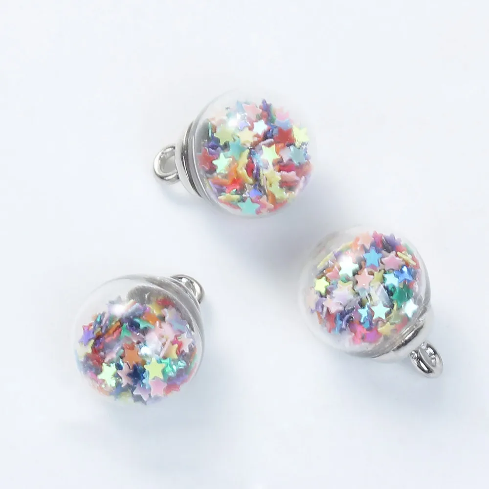 DoreenBeads DIY кулон Стекло бусины подвеска-бутылка со звездой розового цвета