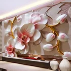 Пользовательские фото обои 3D стерео рельефные фаленопсис современные модные цветочные декоративные настенные росписи папье Peint Настенные обои