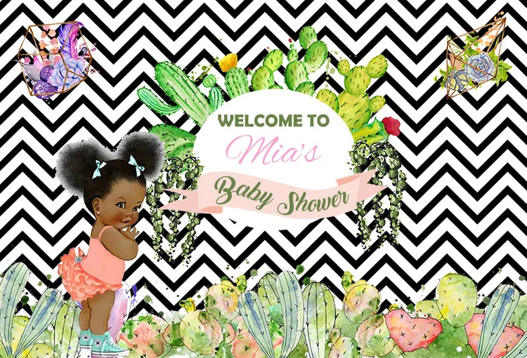 

baby shower cactus happy birthday photo background photography backdrops quality vinyl
