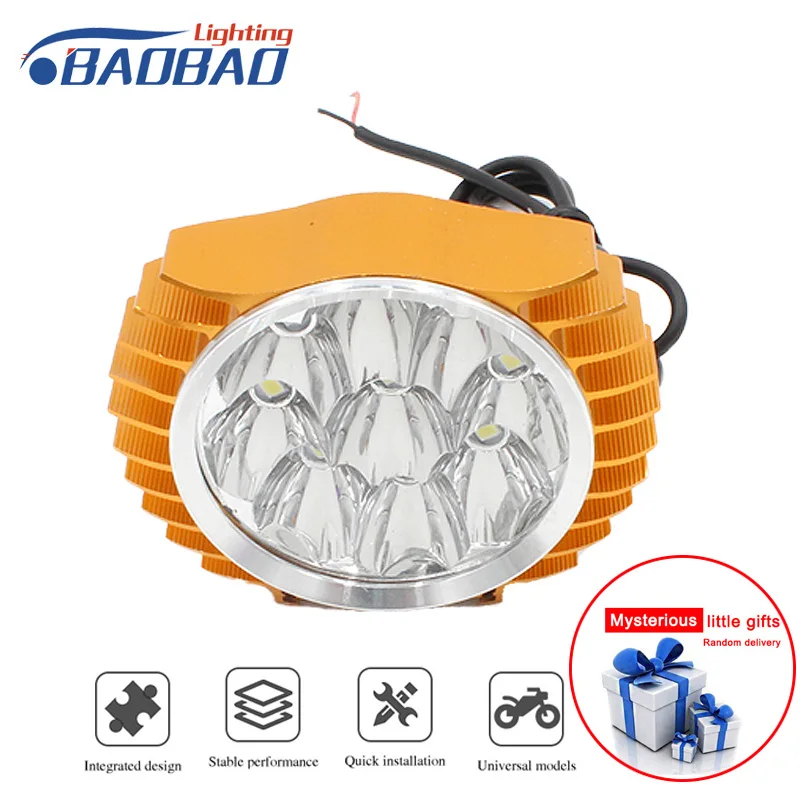 HUJO 1 шт. мотоцикл 9LED налобный фонарь 27 Вт Универсальный Стайлинг