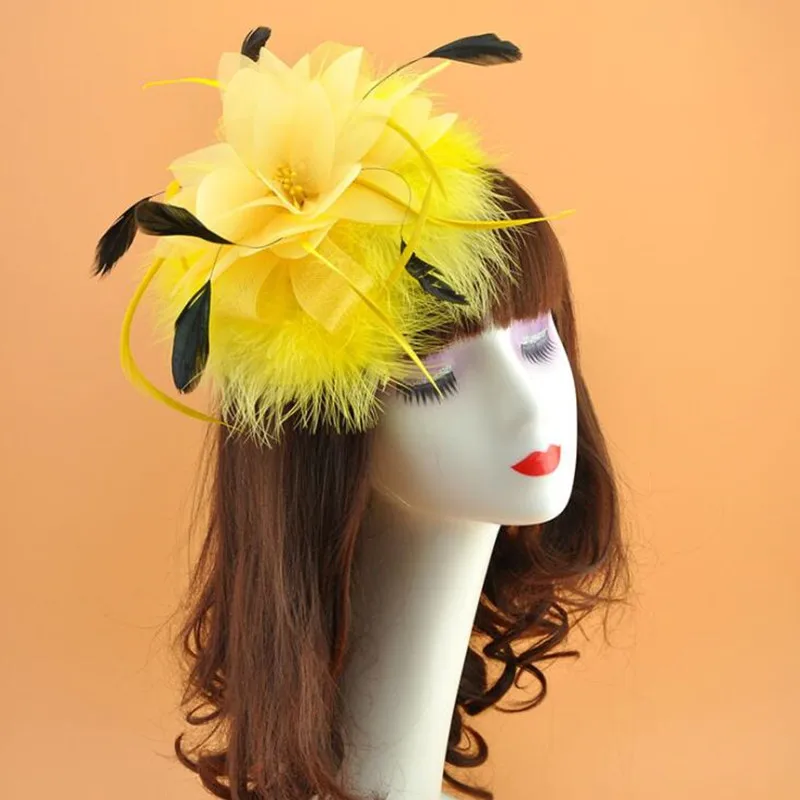 

Bridal Banquet Feather Flower Hairpins Women Lady Dance Hair Clips Hair Accessories Wedding Party Favor