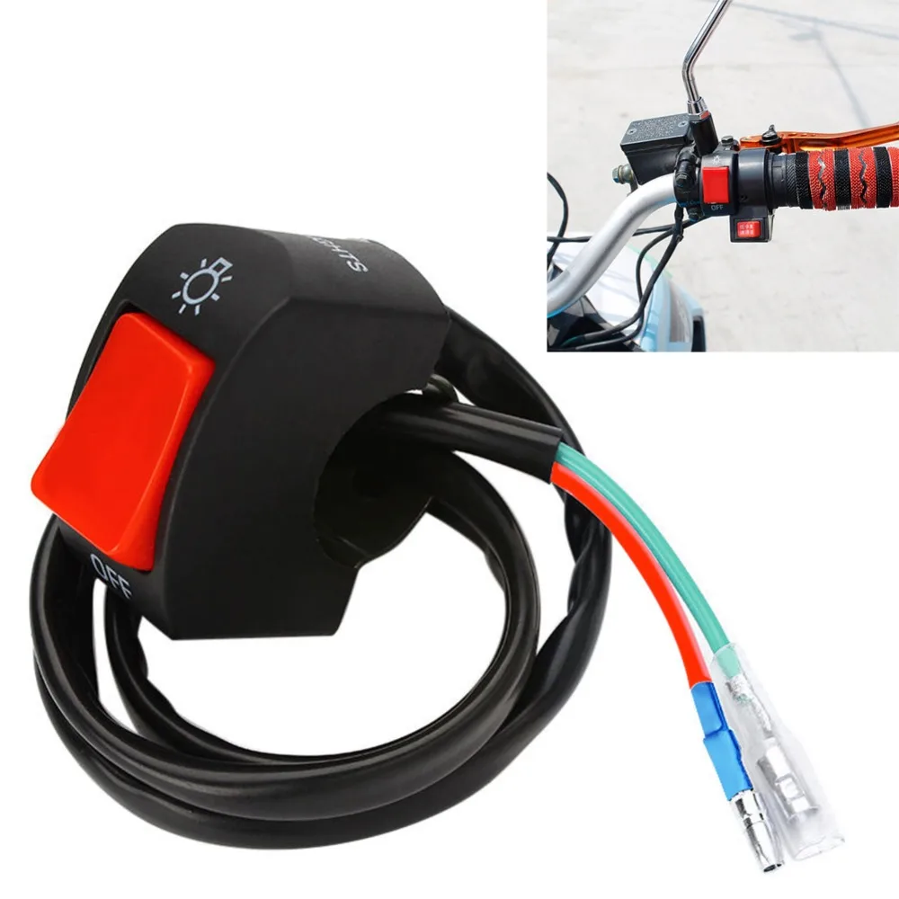 

1PC Hot Motorcycle Light Switch For 7/8" Handlebar With ON/OFF Button Connector