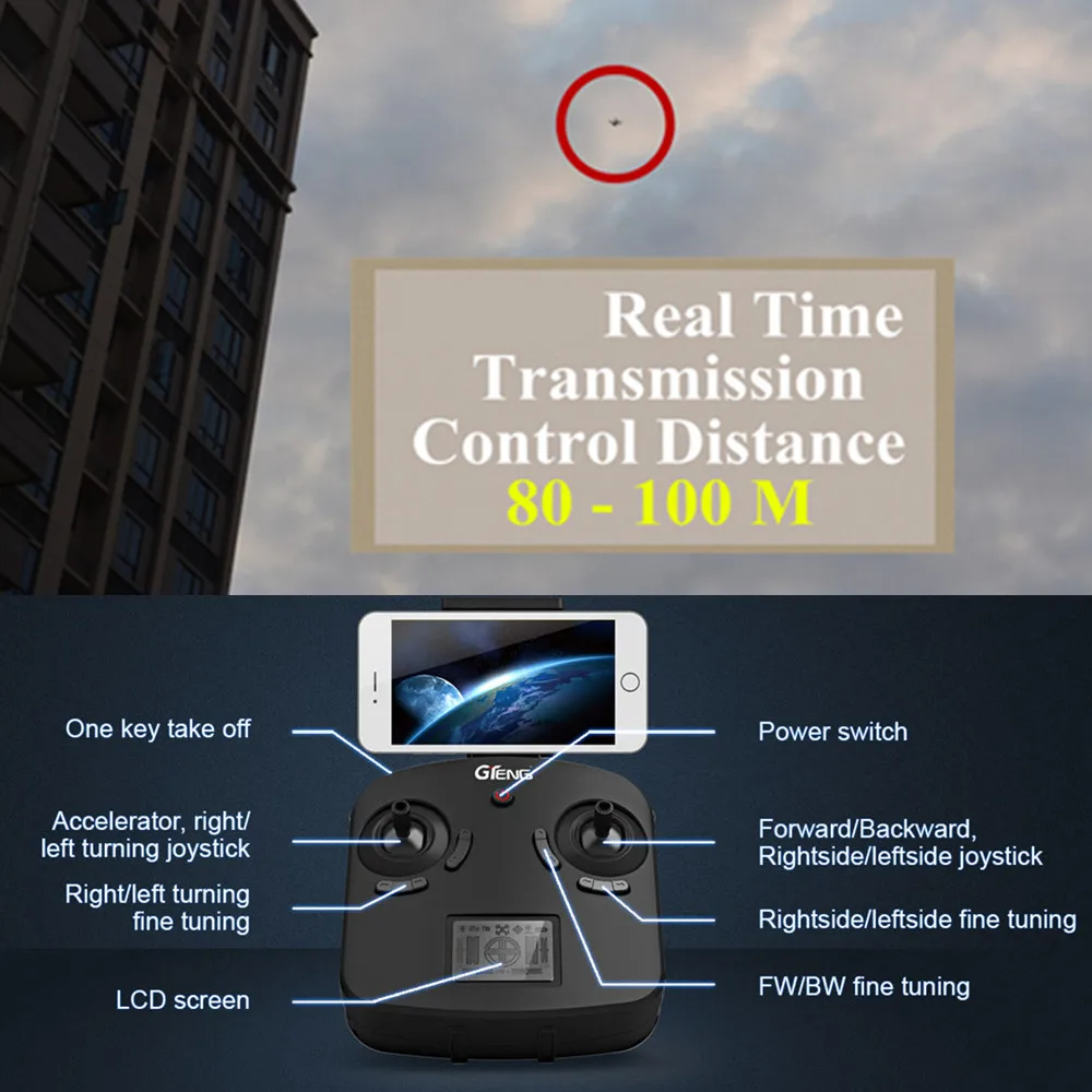 Квадрокоптер с камерой fpv Дрон дистанционным управлением Вертолет дрони rc