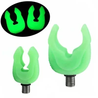 hyaena 4pcs luminous green silicone fishing rod holders telescopic fishing rod support stand head carp fishing accessories