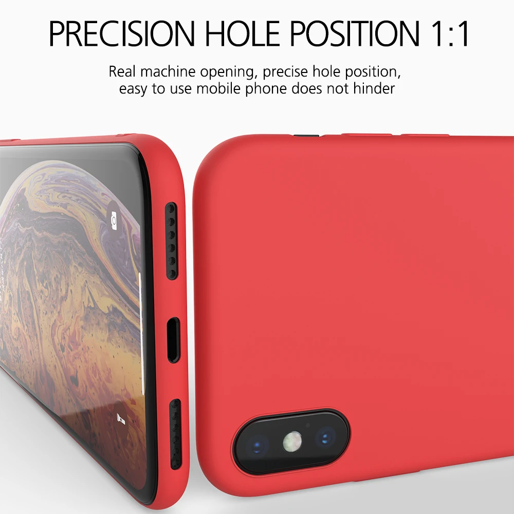 KEYSION оригинальный тонкий жидкий силиконовый чехол для iPhone X 8 7 Plus 6s гелевый