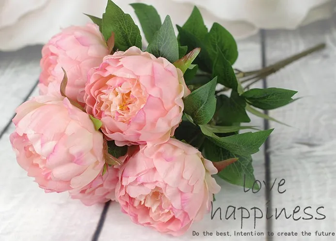 Высококачественные шелковые цветы в Европейском стиле 1 букет искусственные на