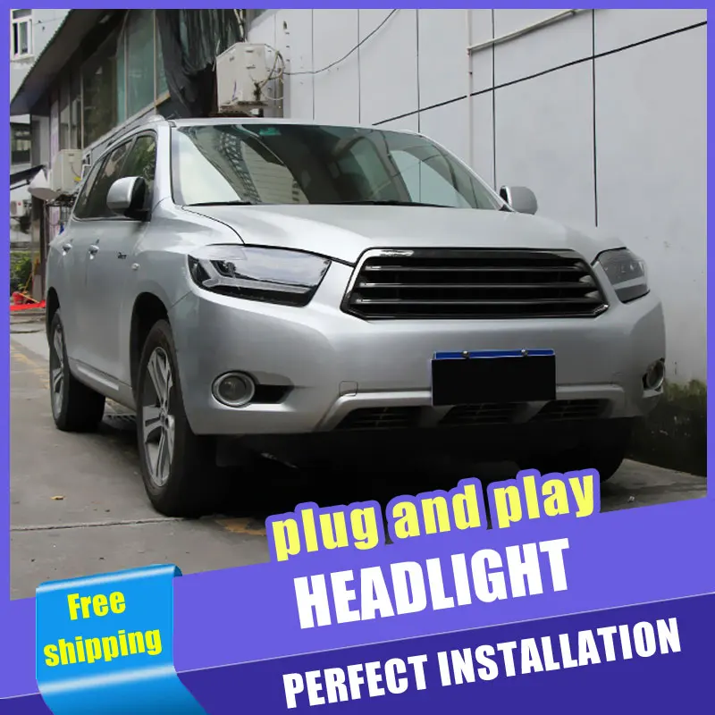 Фары светодиодсветодиодный 2 шт. для Toyota Highlander 2009-2011 | Автомобили и мотоциклы