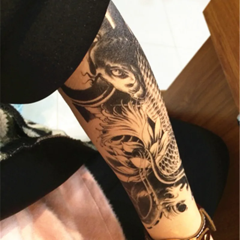 татуировки временные Поддельные 1 шт. рукавом тату карп конструкции лучшая