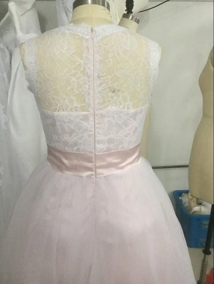 

Actual Images Cap Sleeve Pink Bridesmaid Dress Tea-Length Crepe Wedding Party Dress Hot Sell Sleeveless Bridesmaid Ball Gown2016