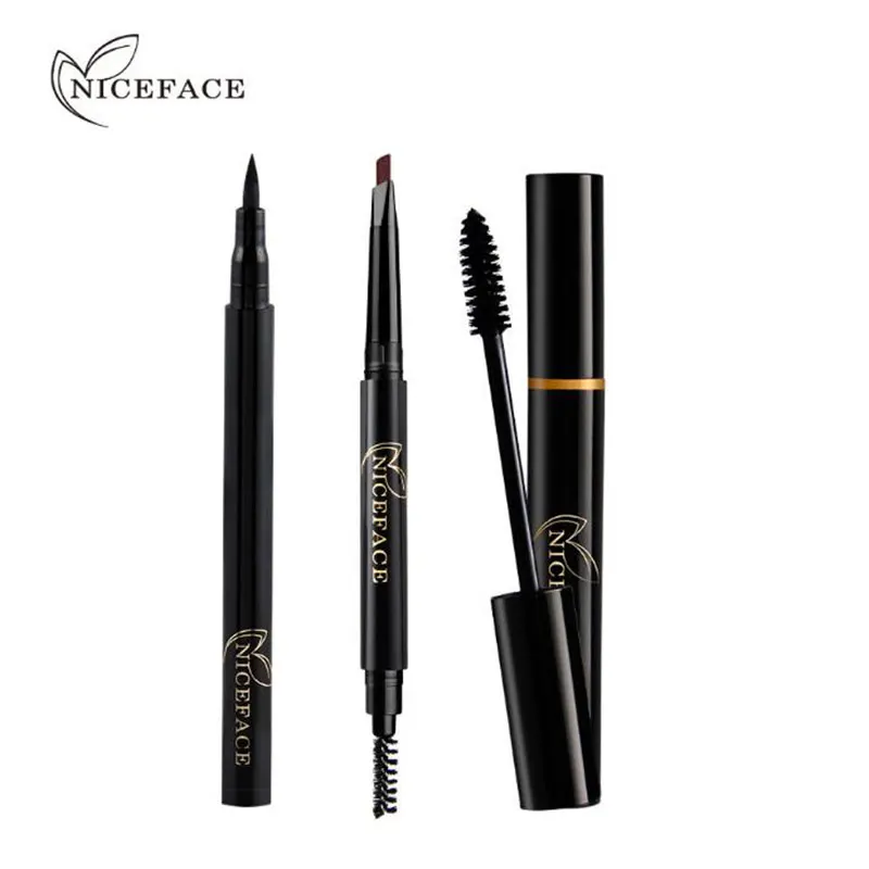 

NICEFACE Eyeliner Pen + Mascara + Eyebrow Pencil Eyeliner Makeup Set Combination KG66