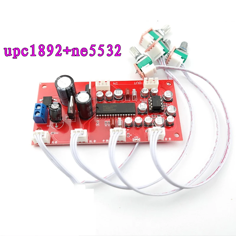 

Nvarcher UPC1892CT Preamp Tone Плата усилителя NE5532Tone Control разделение потенциометра Dual DC 12v-24V