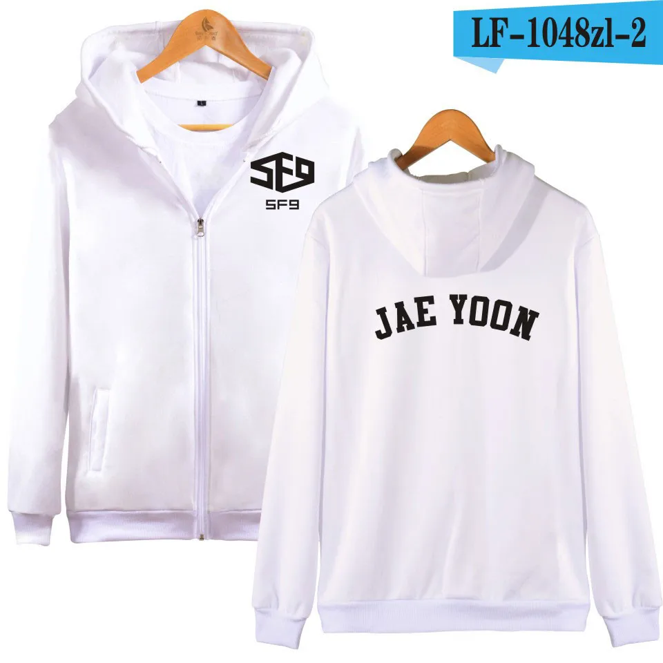 Новинка SF9 Kpop толстовка с капюшоном на молнии Мода Nedw idol бойфренд стиль девушки куртка для мужчин и женщин плюс размер XXS-4XL - Цвет: Розовый