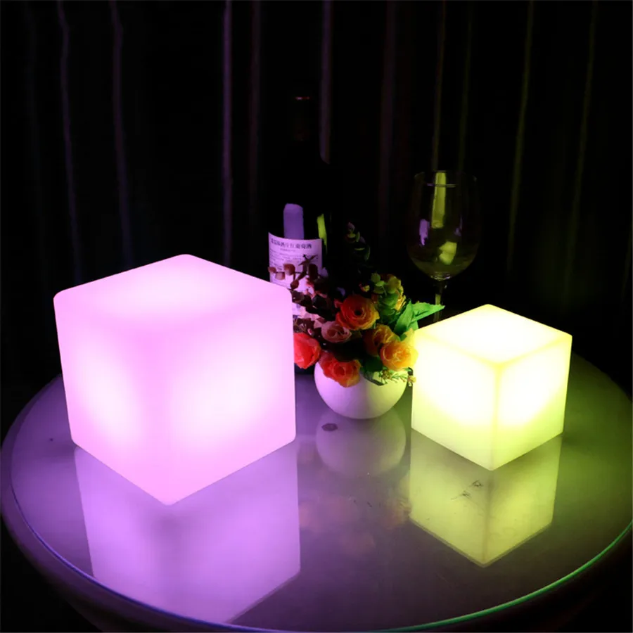 BEIAIDI Беспроводные светодиодный Cube света с дистанционным Перезаряжаемые тумбочка свет вечерние свадебные ресторан-бар отеля мебель свет
