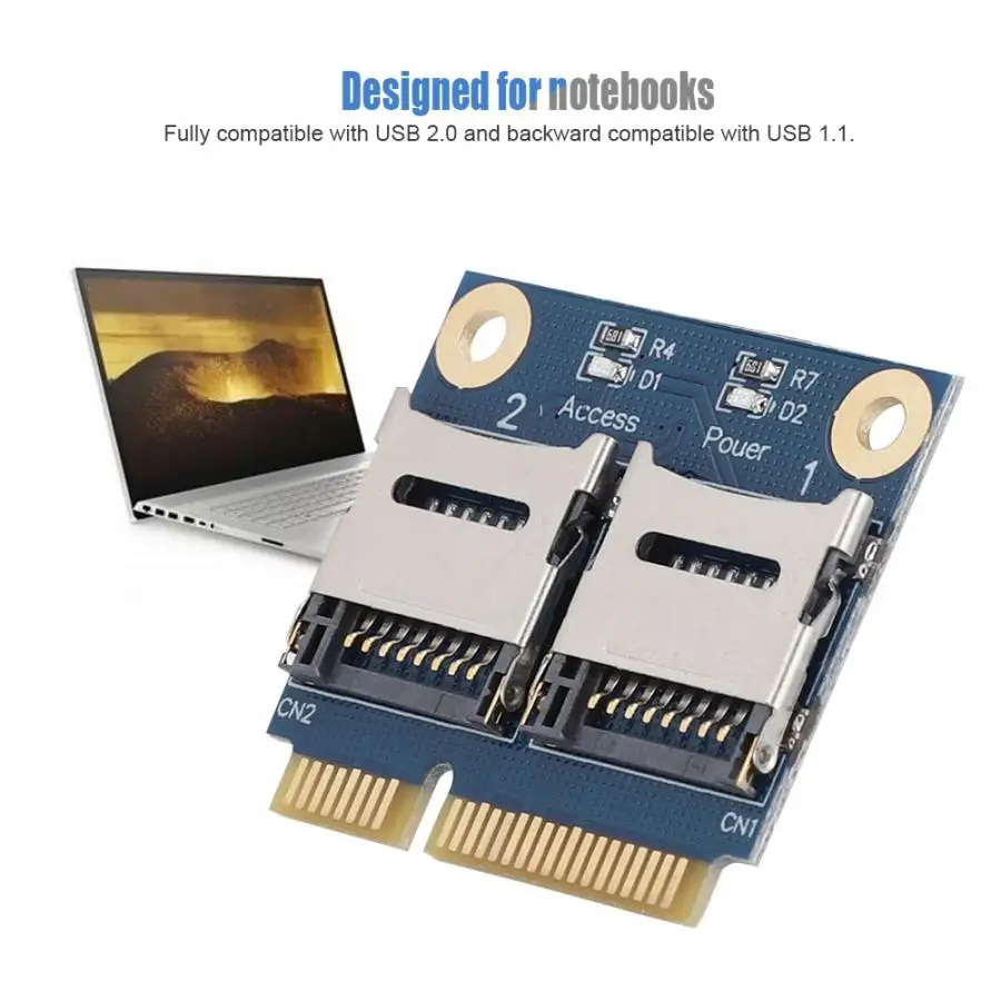 Новый цифровой TF адаптер Mini PCI e для двух микро карт|Компьютерные кабели и разъемы|