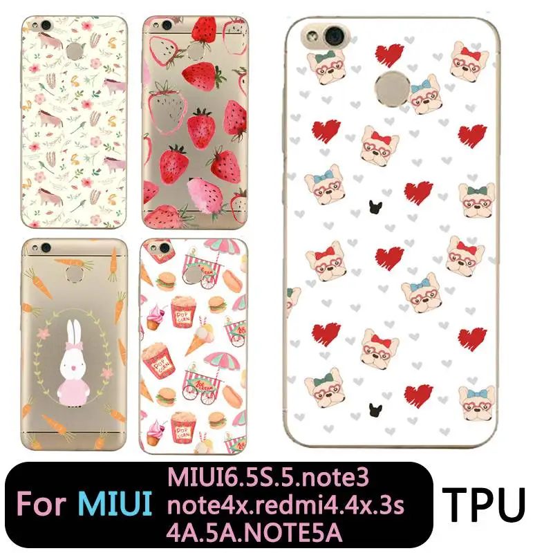 QMSWEI Clear Phone Case For Mi 6 5 5s note3 Redmi note4x 4x 3s 5a 4a note5a Rabbit Printed Shell Bag Protective Soft Cover |