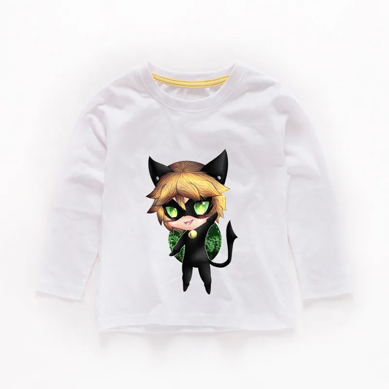 От 2 до 12 лет Детская Chat Noir для маленьких Топы девочек Одежда мальчиков детская