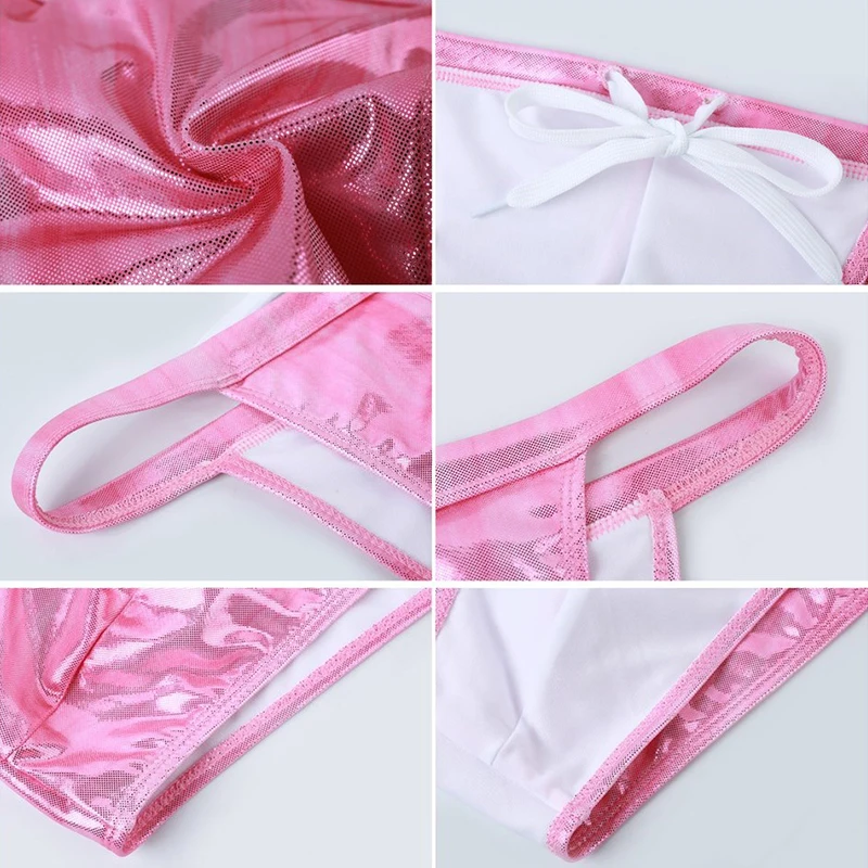 New Mens Sexy Mens Swimsuit New Style Solid Colors Bikini G String Thong Briefs Swimwear Bathing Beach Shorts