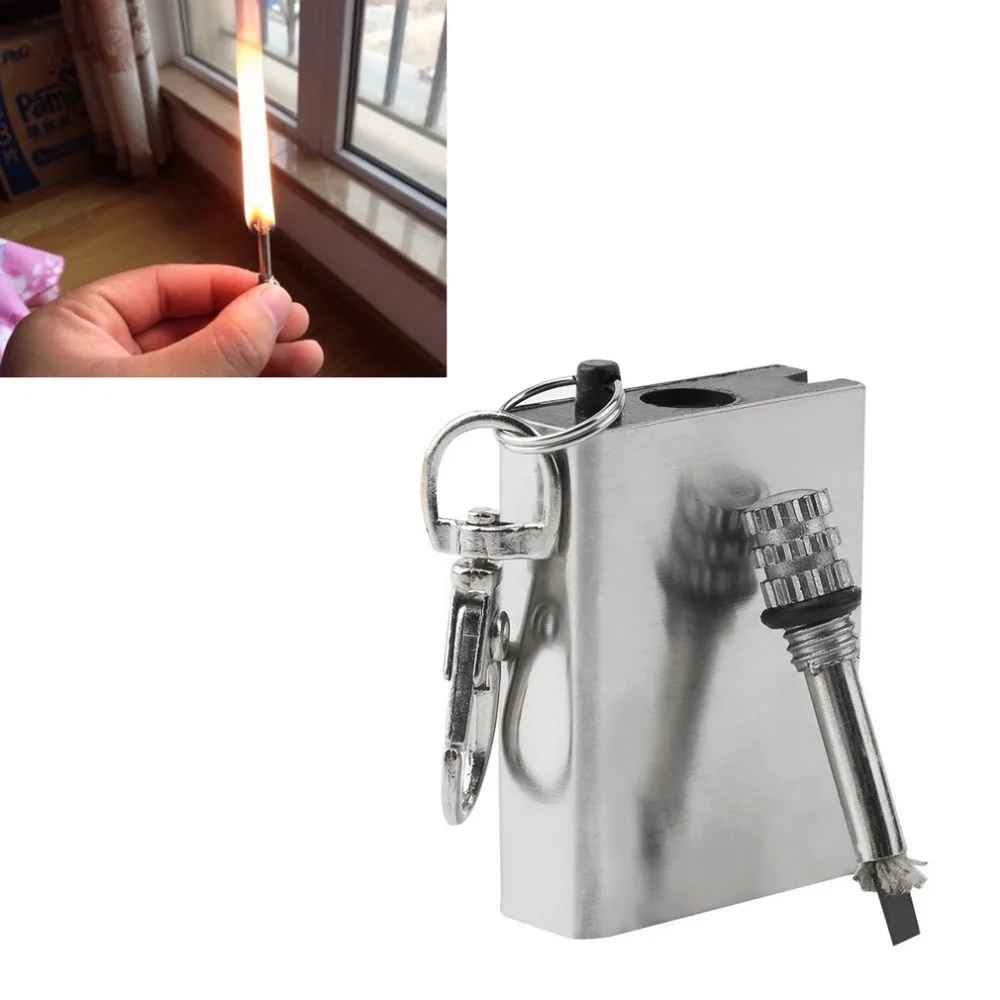 Emergency Fire Starter Flint Match Lighter Metal Outdoor Camping Hiking Instant Survival Tool Safety Durab