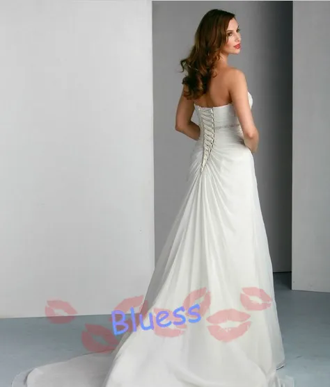 Free Shipping New Stock Romantic Sexy Sweetheart Sleeveless Beading Floor-Length Beach Wedding Dresses Bridal Gown2014 | Свадьбы и