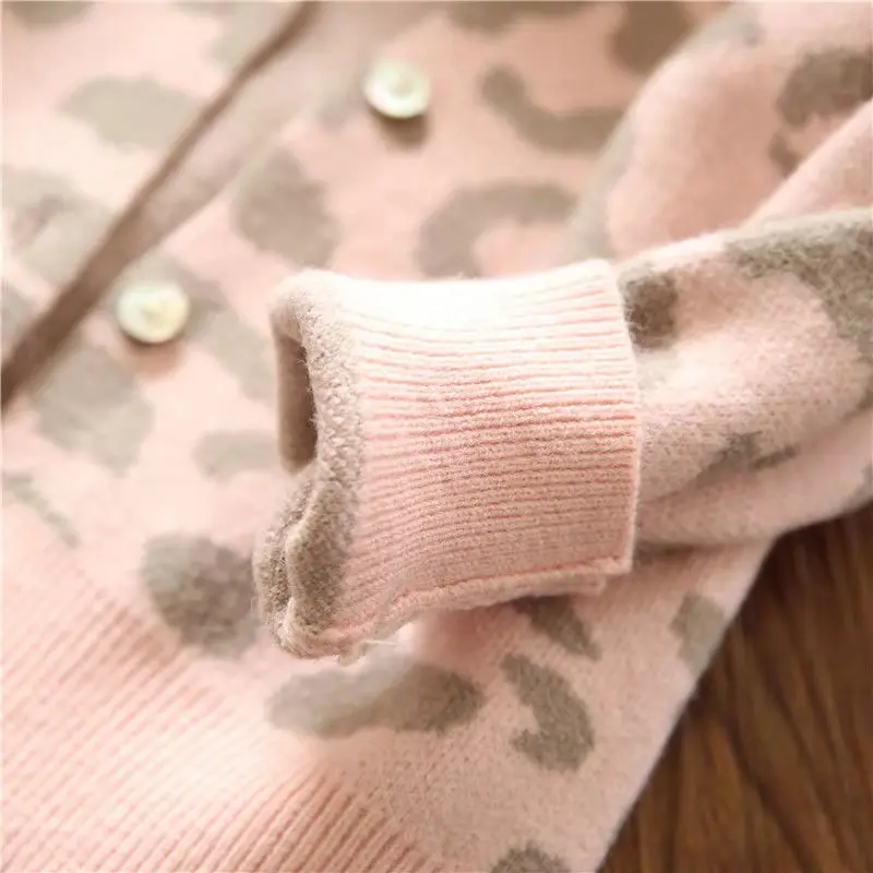 Baby Girls Outerwear Coat for Girl Fashion Leopard Cardigan Clothing Sweater Outwear Children Kids Autumn Winter Coats 2-8 years |