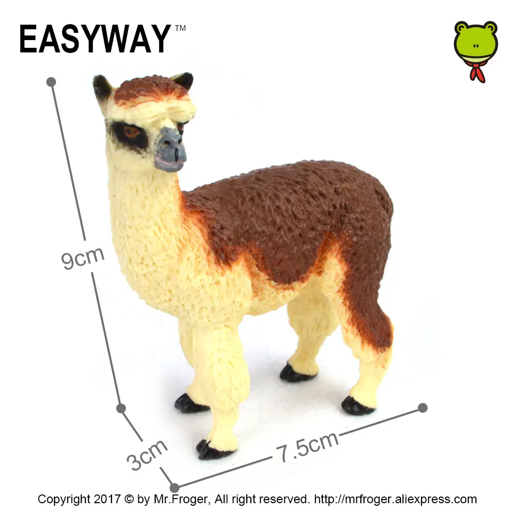 Фигурки героев фигурок зоопарка EASYWAY альпака пластиковые модели животных милые
