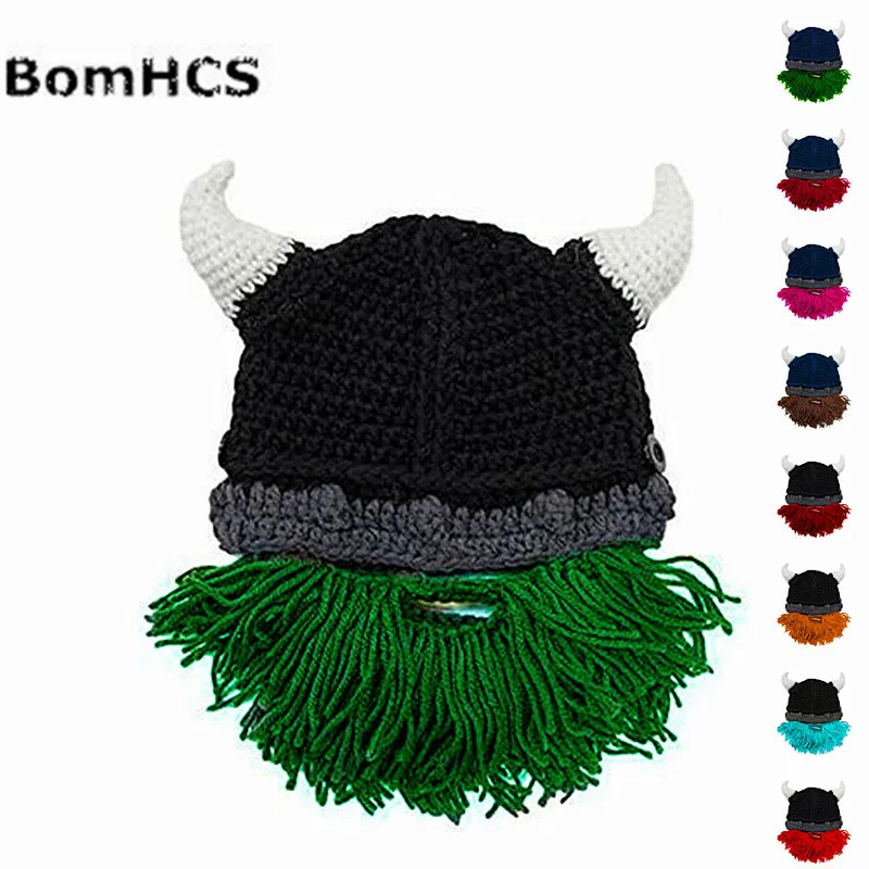 Забавная крутая шапка с рогами BomHCS + подарок на бороду викинги шлемы ручной