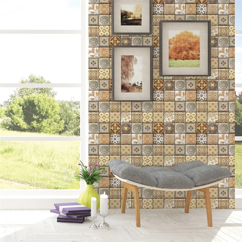 Ретро плитки наклейки на стену для ванной кухни водостойкие Декор ПВХ клей кухня