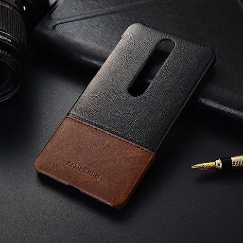 Для Nokia 6 чехол Nokia 6,1 чехол настоящая задняя крышка чехол для телефона для Nokia 6 TA-1068 TA-1050 TA-1043 TA-1045 TA-Чехол - Цвет: Черный