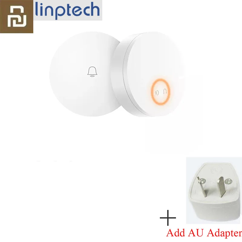 Add AU Adapterl WIFI Xiaomi Linptech самогенерирующий беспроводной дверной звонок без батареи без проводки отключение памяти Регулируемая громкость работа с приложением Mihome - Цвет: Add AU Adapterl WIFI
