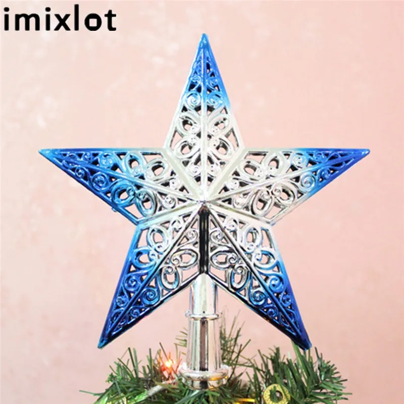 Imixlot пластиковая Милая блестящая Звезда верхнее украшение Рождественская елка