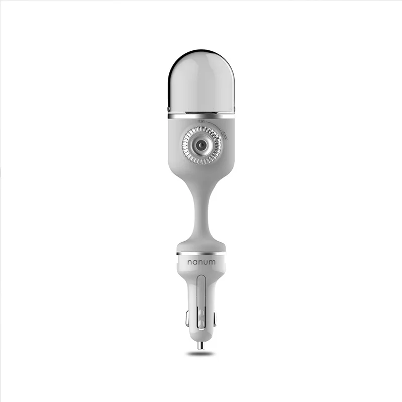 Grey KBAYBO Car Air Humidifier Mini Car Aroma essential oil Diffuser Humidifier Aromatherapy Portable cool mist Purifier in car - Color: Grey