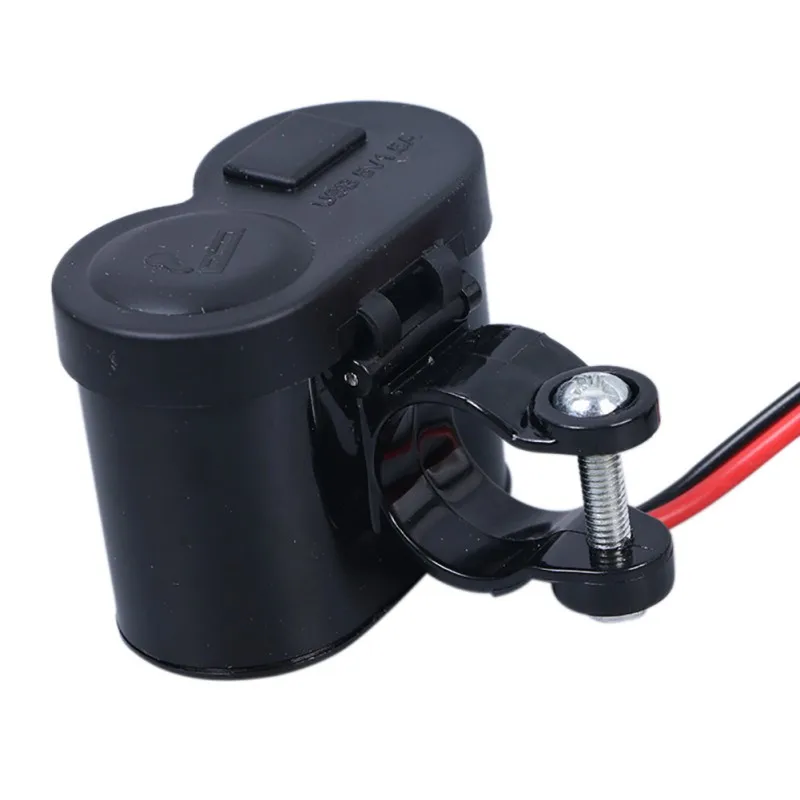 12V 24V Motorcycle Waterproof USB Cigarette Lighter Charger LED Blue Light Indicator Power Port Outlet Socket|Зажигалка| |
