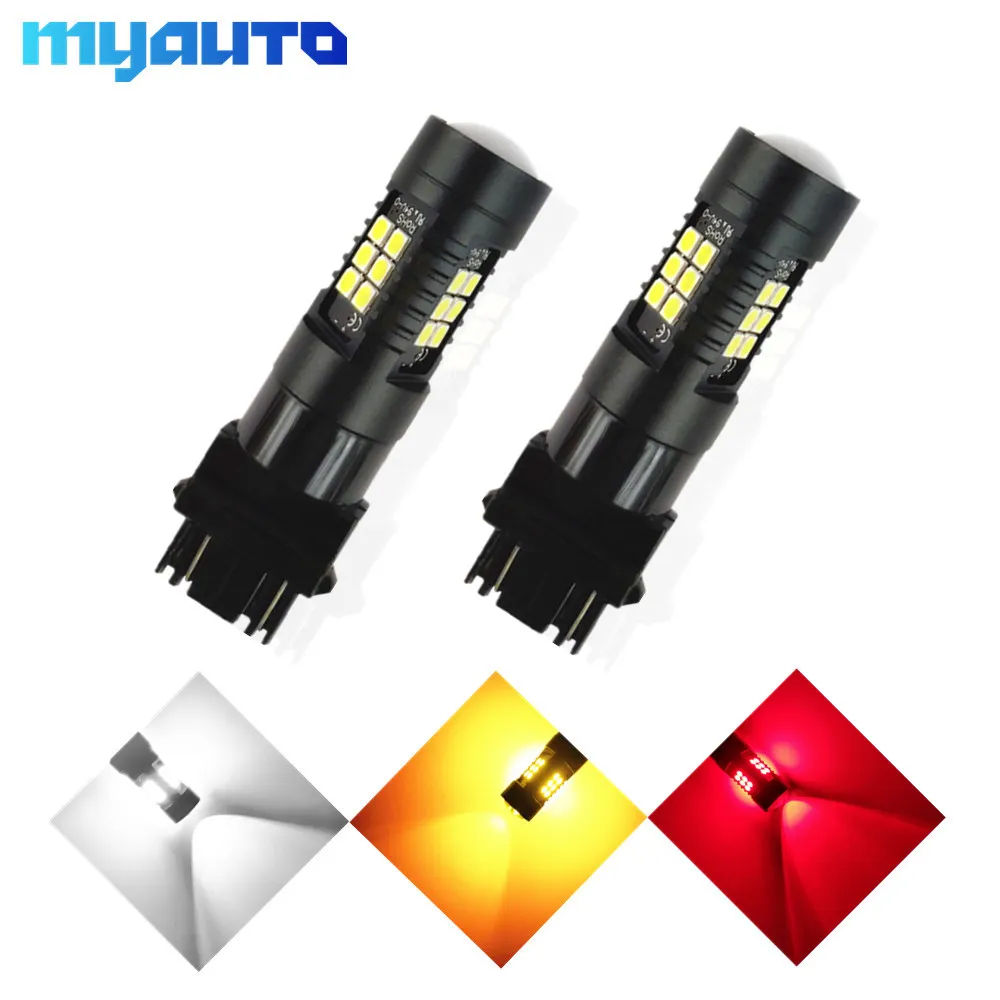 2 шт. 1200Lm T20 W21W LED W21/5 W WY21W 7440 7443 Светодиодные лампы T25 3157 3156 p27/7 w Автомобильный стоп