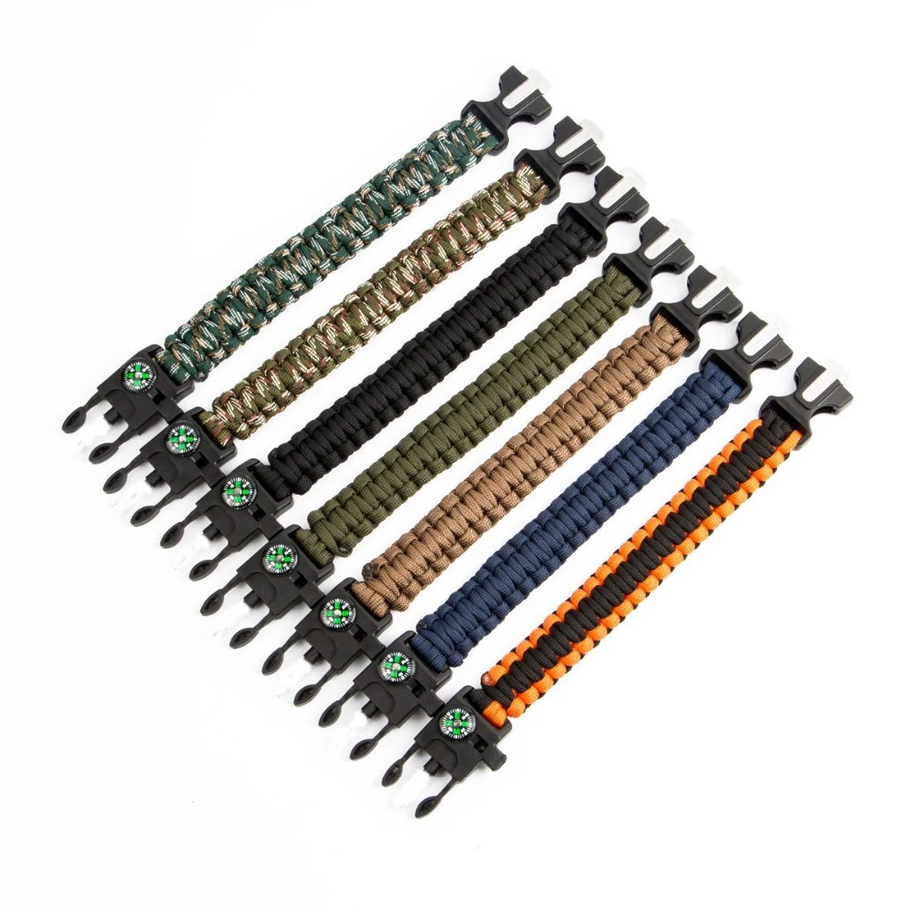 Плетеный Паракорд-браслет Многофункциональные Наборы для выживания веревочный браслет наружный походный спасательный браслет для мужчин и женщин