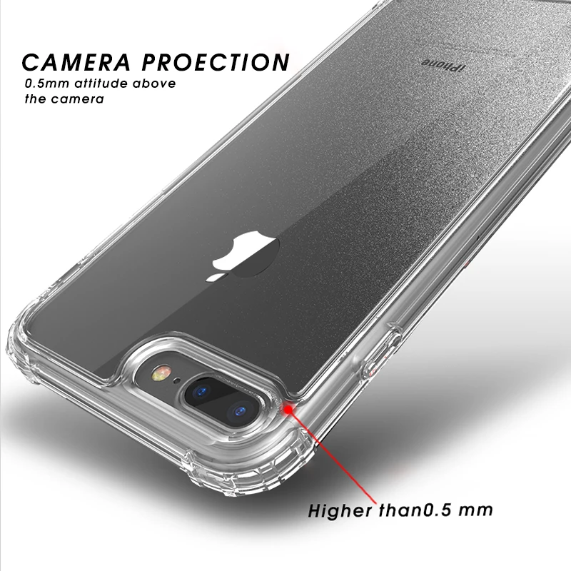 Чехол IPAKY для iPhone 8 7 Plus 6 6s ПК задний бампер из ТПУ Гибридный прозрачный