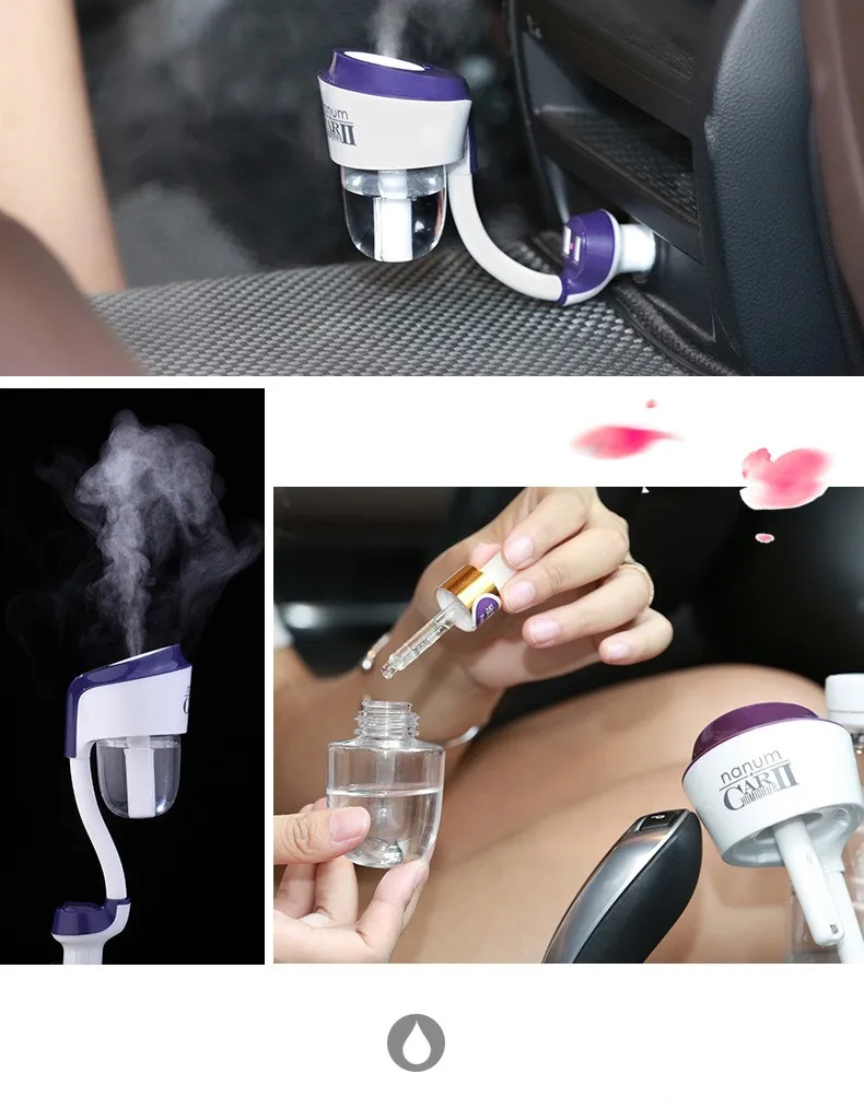Увлажнитель воздуха автомобильный с 2USB портами 12 В|car humidifier|maker foggerdiffuser aromatherapy |