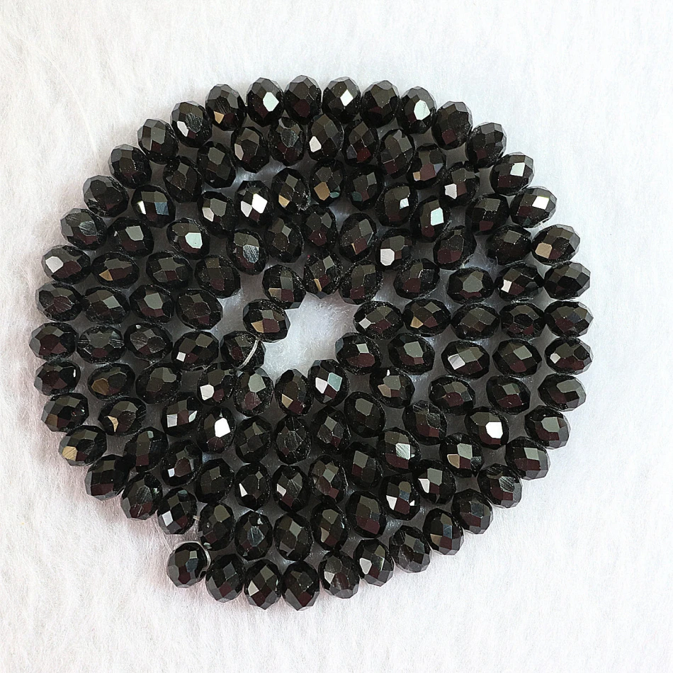 

Black Crystal glass 4x6mm Faceted Abacus Rondelle Loose Beads New Fashion Spacers Accessories Jewelry Making 1000pcs GSL6mm14